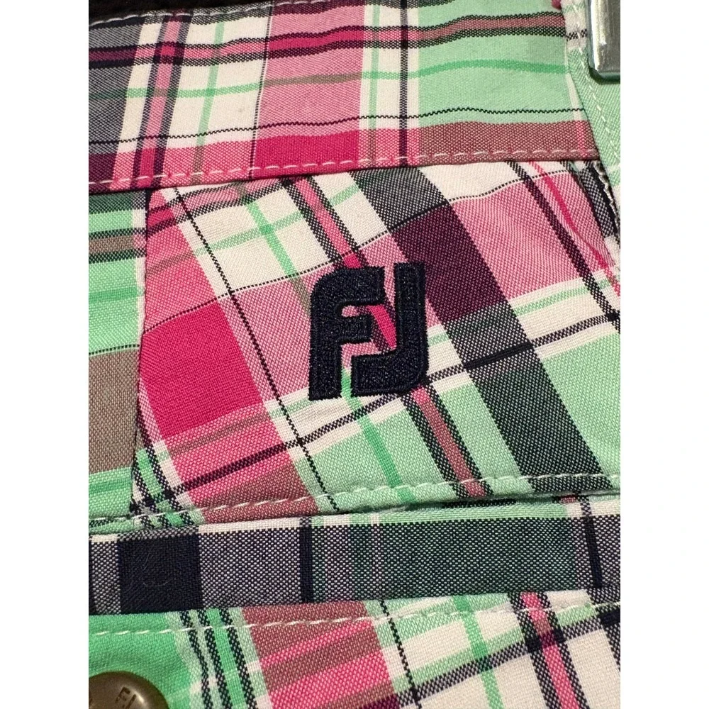 FootJoy‎ Golf Shorts Plaid Flat Front Casual Lightweight Size 34